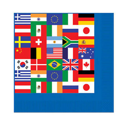 International Flags Beverage Napkins