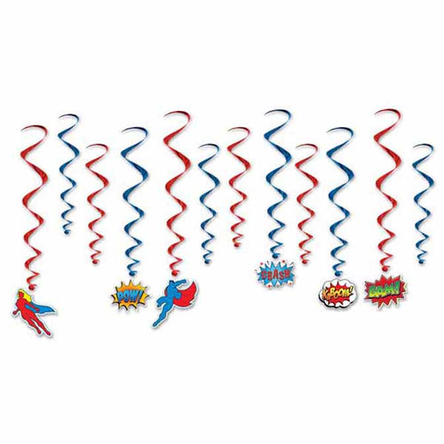 Superhero Birthday Hanging Swirls