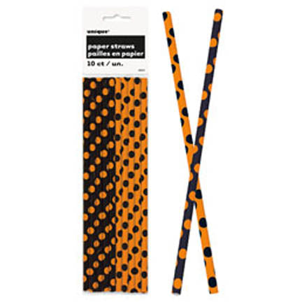 Black and Orange Paper Straws