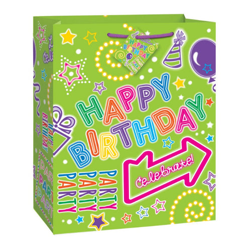 Neon Birthday Large Gift Bag