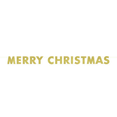Gold Merry Christmas Banner