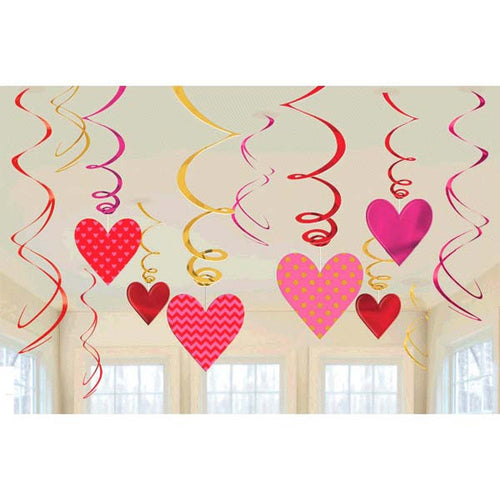 Valentines Hanging Swirls