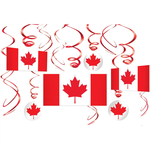 Canada Flag Hanging Swirls
