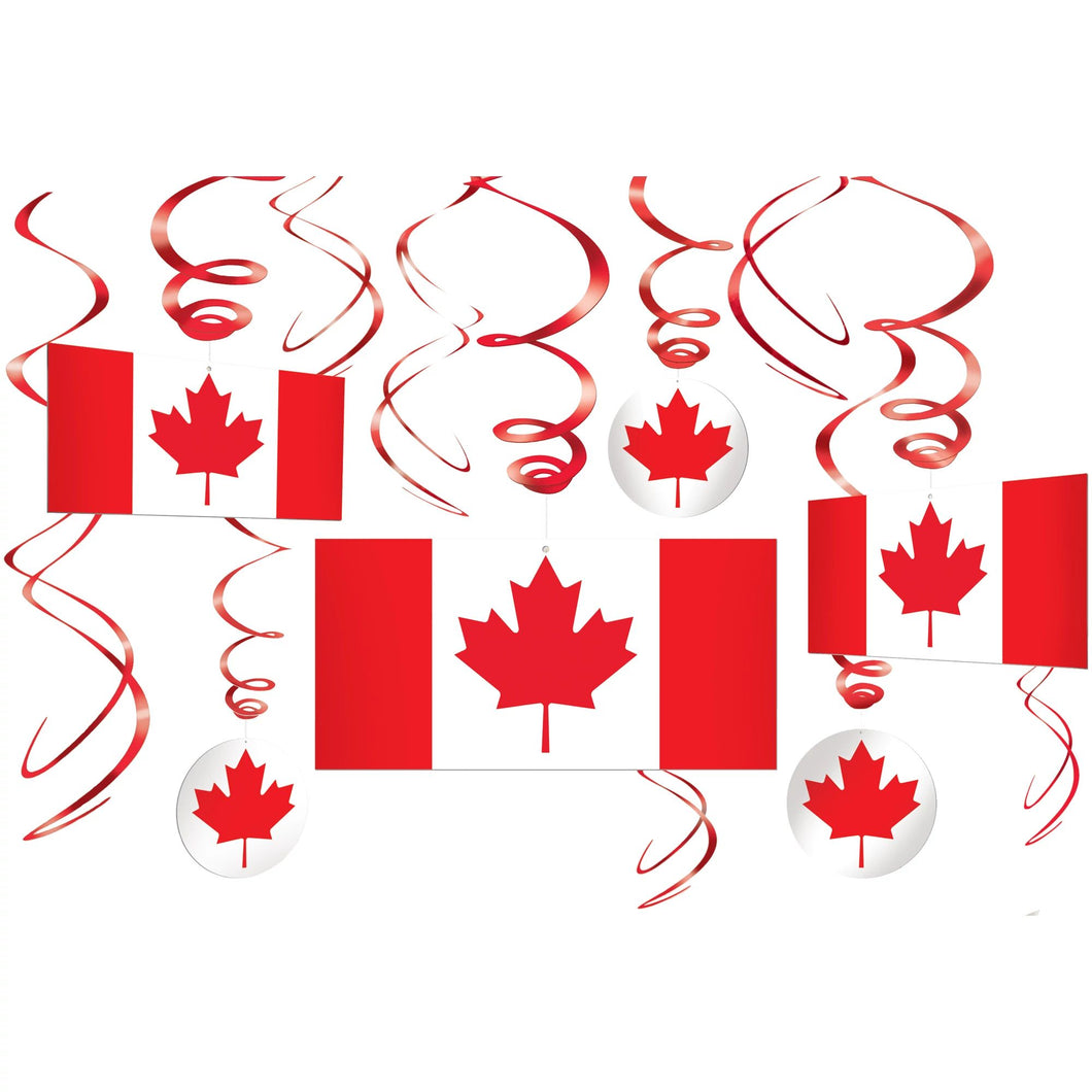 Canada Flag Hanging Swirls