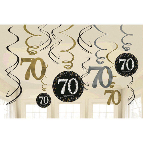 Sparkling Celebration 70th Hanging Swirls