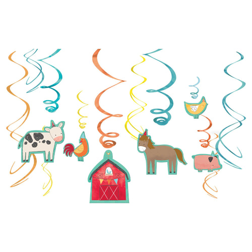 Barnyard Birthday Hanging Swirls