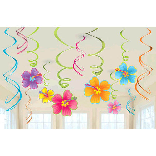 Luau Hanging Swirls Decorations