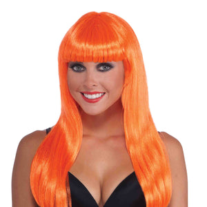 Neon Orange Long Wig