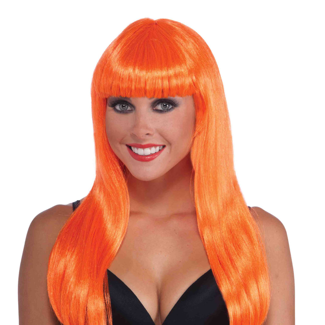 Neon Orange Long Wig