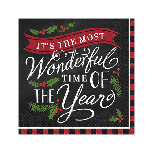 Most Wonderful Time Beverage Napkins - 36ct