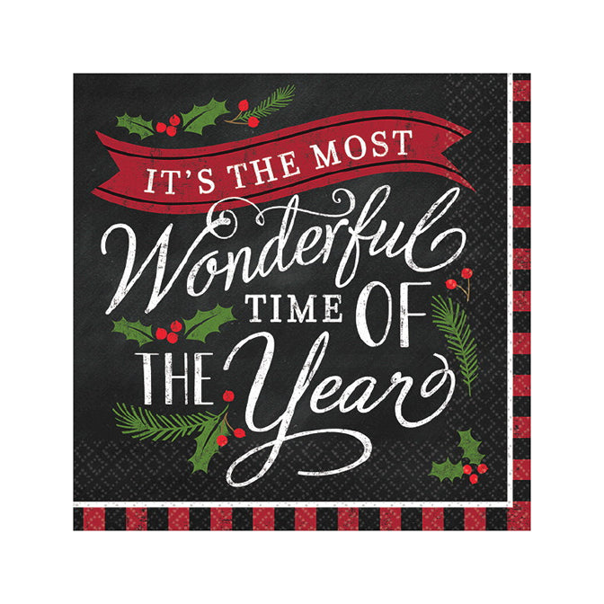 Most Wonderful Time Beverage Napkins - 36ct