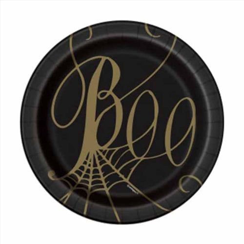 Black & Gold Halloween Dessert Plates