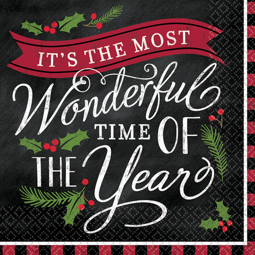 Most Wonderful Time Luncheon Napkins - 36ct