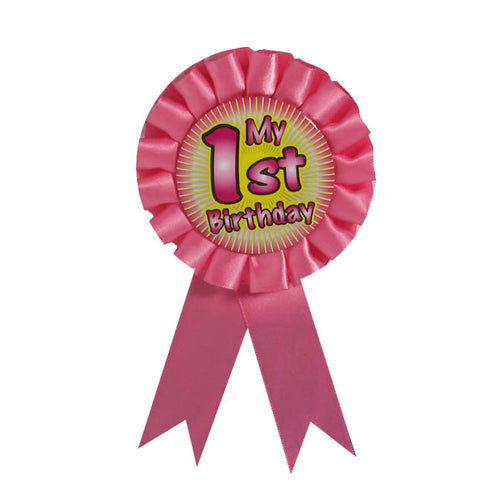 1st Birthday Pink Award Ribbon