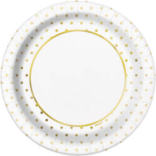 Elegant Gold Dots Dinner Plates