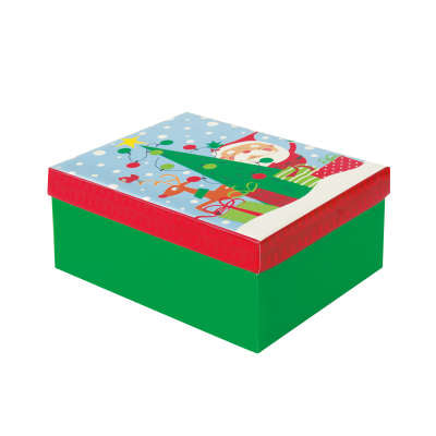 Colourful Santa Large Gift Box