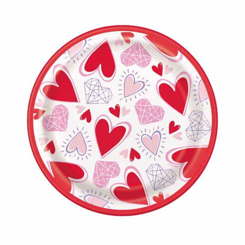 Sparkling Hearts Dessert Plates