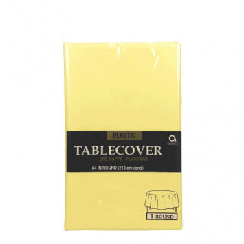 Light Yellow Round Table Cover