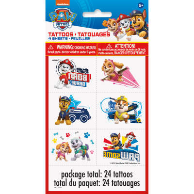 Paw Patrol Tattoo Sheets