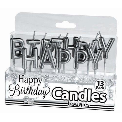 Happy Birthday Silver Candles