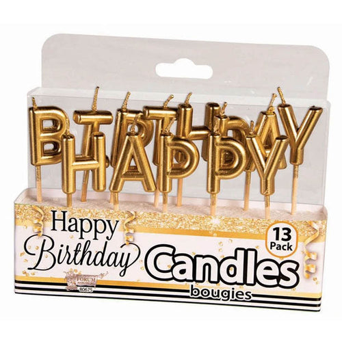 Happy Birthday Gold Candles