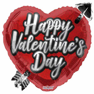 Arrow Heart Valentine 18" Foil Balloon