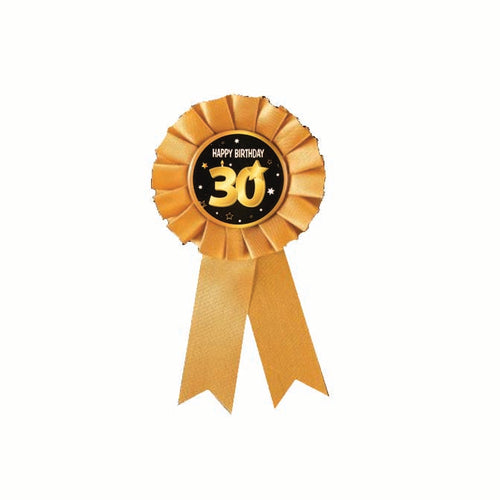 30th Award Ribbon - Black & Gold