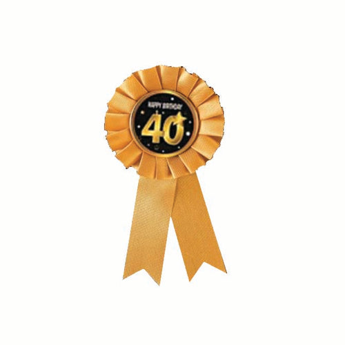 40th Award Ribbon - Black & Gold