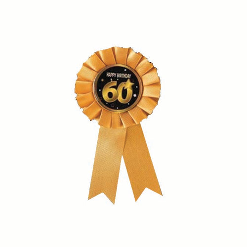 60th Award Ribbon - Black & Gold