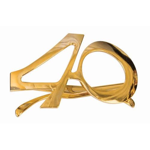 40th Glasses - Black & Gold