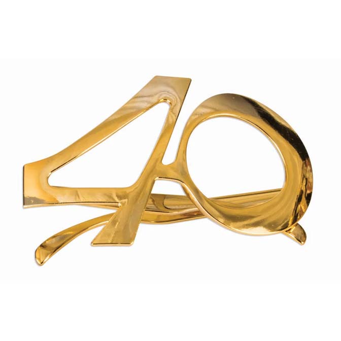 40th Glasses - Black & Gold