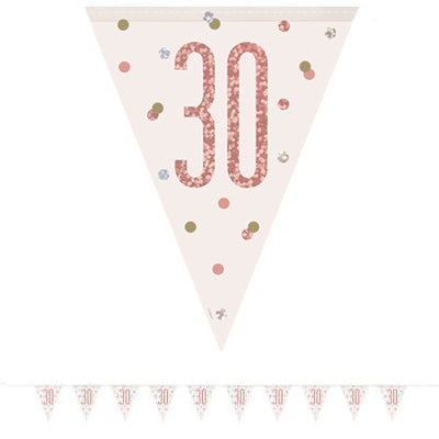 Birthday Glitz 30th Flag Banner