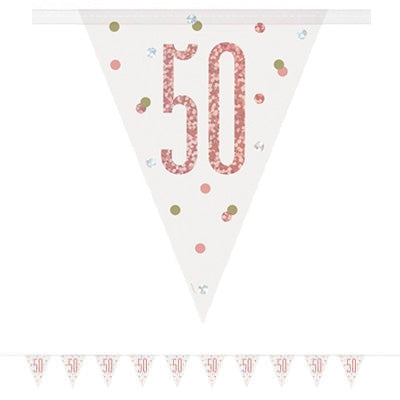 Birthday Glitz 50th Flag Banner