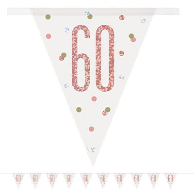 Birthday Glitz 60th Flag Banner