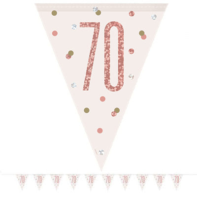 Birthday Glitz 70th Flag Banner