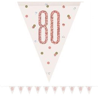 Birthday Glitz 80th Flag Banner