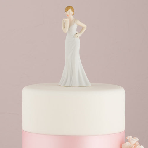 Blowing Kiss Bride Cake Topper