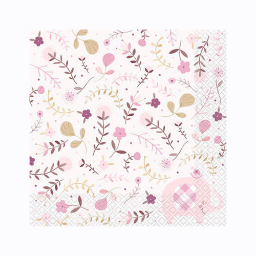 Pink Elephant Beverage Napkins