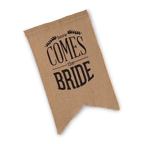 Here Comes the Bride Burlap Banner