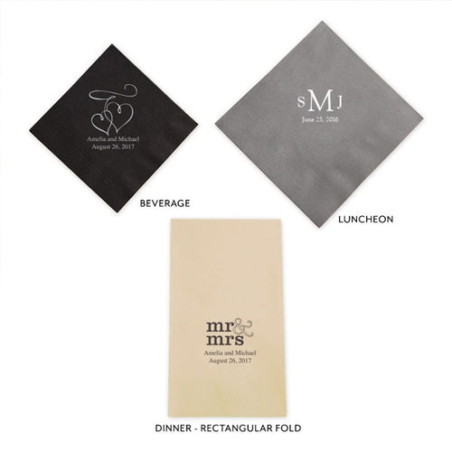 Personalized Wedding Napkins - 50ct