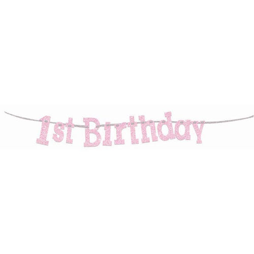 1st Birthday Banner - Pink