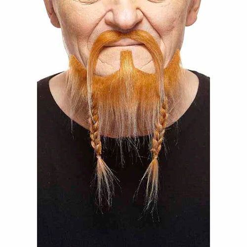 Auburn Braided Beard and Moustache