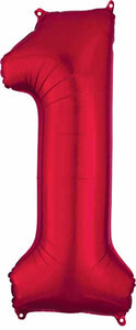 34" Red Number Balloon