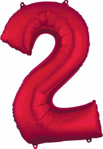 34" Red Number Balloon