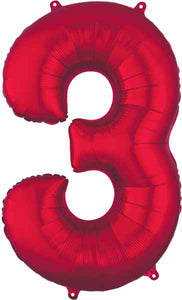 34" Red Number Balloon