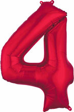 Load image into Gallery viewer, 34&quot; Red Number Balloon