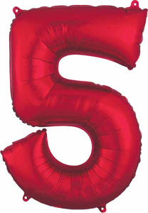 34" Red Number Balloon