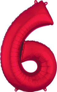 34" Red Number Balloon