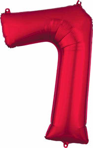 34" Red Number Balloon