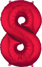 Load image into Gallery viewer, 34&quot; Red Number Balloon